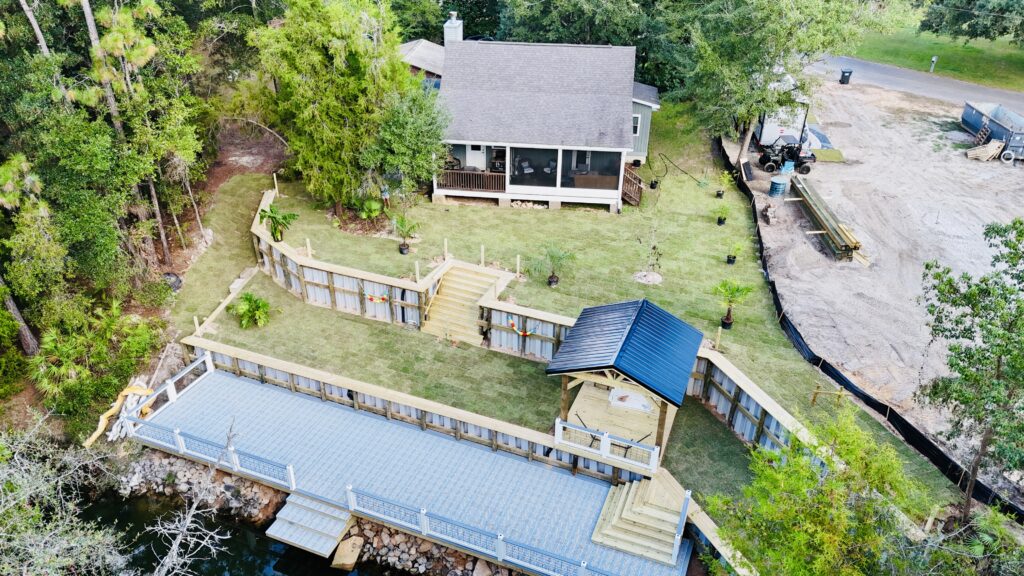 Beautiful landscape, retaining walls
